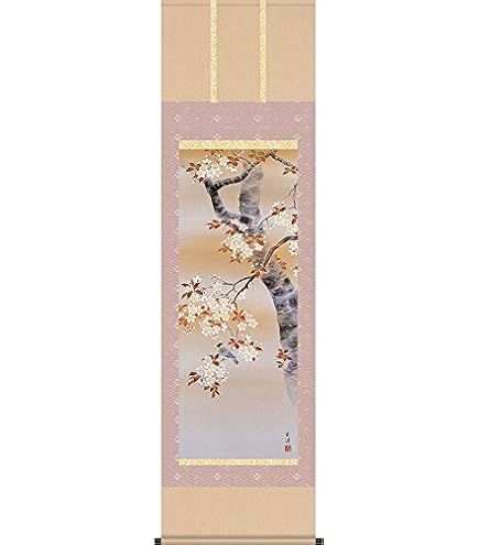 Amazon.co.jp: 掛け軸 掛軸 酒井 抱一（さかいほういつ）・ 秋草に螽斯